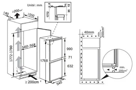 Refrigerateur congelateur en bas Thomson Encastrable TH178EBI38