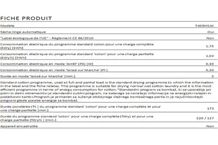 Sèche-linge Asko T 409HSW