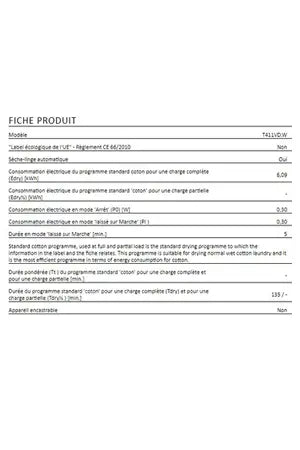 Sèche-linge Asko T411VD.W