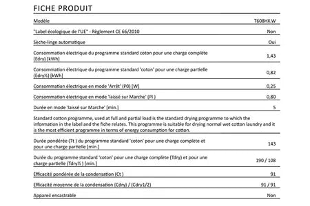 Sèche-linge Asko T608HX.W