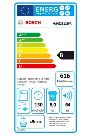 Sèche-linge BOSCH SERENITY WPG2312SFR