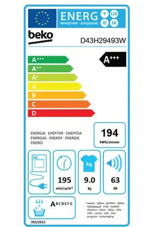 Sèche-linge Beko D43H29493W