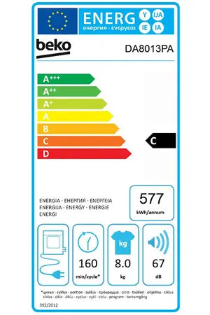 Sèche-linge Beko DA8013PA AQUAWAVE