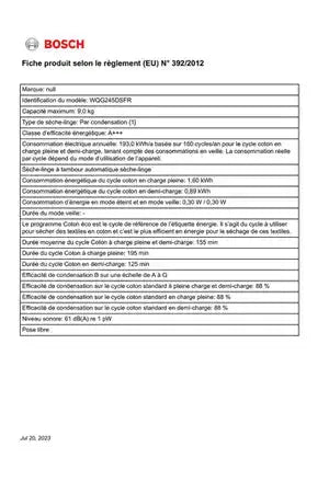 Sèche-linge Bosch WQG245DSFR