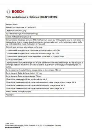 Sèche-linge Bosch WTN85V08FF