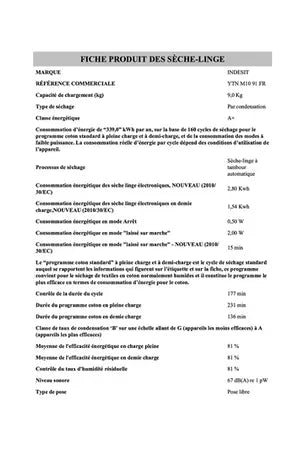Sèche-linge Indesit YTNM1091FR