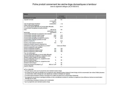 Sèche-linge MIELE TCF 760 WP - A+++ ET DRYCARE 40