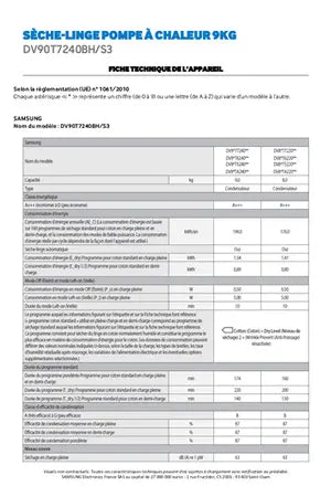 Sèche-linge Samsung DV90T7240BH